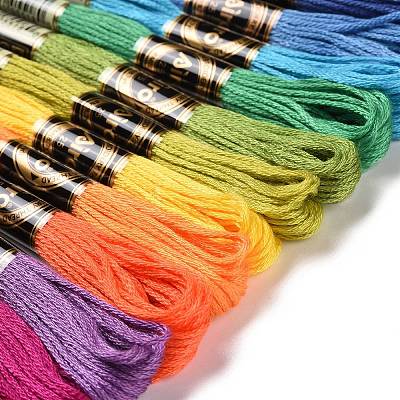 12 Skeins 12 Colors 6-Ply Polyester Embroidery Floss OCOR-M009-01B-01-1