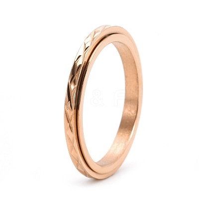 304 Stainless Steel Rotatable Finger Ring for Women Men PW-WG3B7F0-09-1
