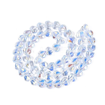 Electroplate Transparent Glass Beads Strands X-EGLA-N056-01A-02-1