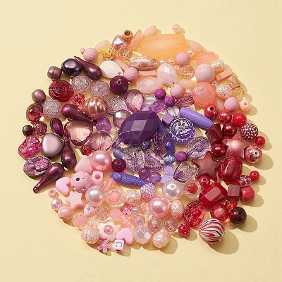 100G 5 Colors Acrylic Beads SACR-FS0001-07B-1
