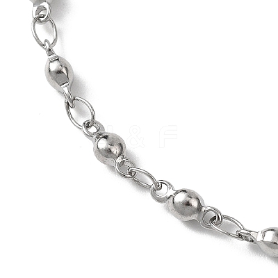 304 Stainless Steel Cable & Bar Link Chain Slider Bracelets for Women BJEW-JB12858-02-1