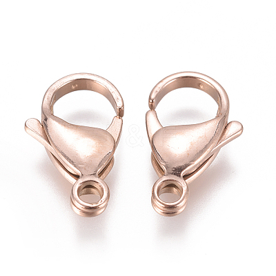 Ion Plating(IP) 304 Stainless Steel Lobster Claw Clasps LS-STAS-F224-04RG-1