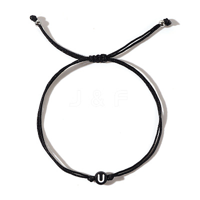 Stylish Minimalist Steel Bead Round Alphabet Double Rope Men's Bracelet GX4208-21-1
