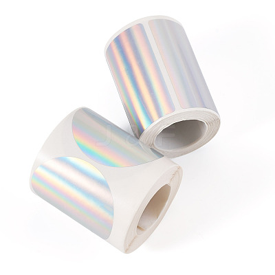 2 Rolls 2 Styles Vinyl Plastic Printable Holographic Stickers OFST-TA0001-11B-1