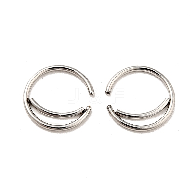 Non-Tarnish Crescent Moon Shape 316 Surgical Stainless Steel Hoop Nose Rings AJEW-I065-01P-1