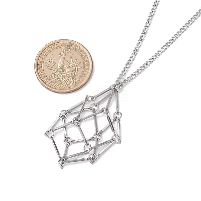 Non-Tarnish Stainless Steel Macrame Pouch Empty Stone Holder for Necklace Makings NJEW-JN04821-01-1