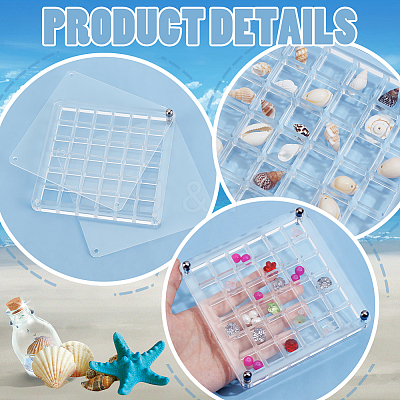 36 Grids Acrylic Shell Storage Box with Lid ODIS-WH0061-46-1
