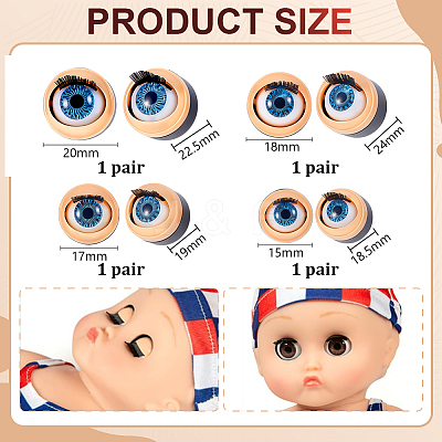 4 Pairs 4 Styles Plastic Doll Eyes FIND-PH0028-38-1