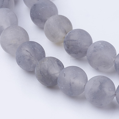 Natural Cloudy Quartz Bead Strands G-G735-81-8mm-1