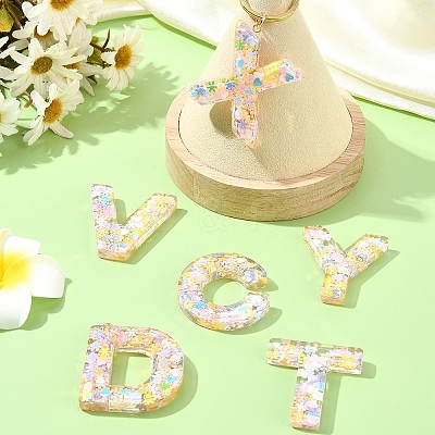 26Pcs 26 Styles Transparent Epoxy Resin Pendants CRES-YW0002-28E-1