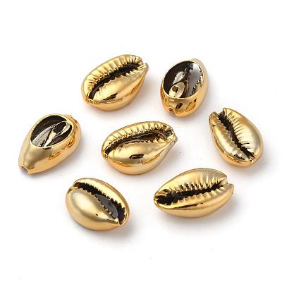 Electroplated Natural Shell Beads X-BSHE-O017-13G-1