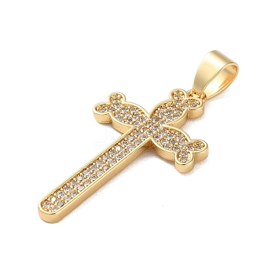 Brass Micro Micro Pave Clear Cubic Zirconia Pendants KK-A212-01D-G-1