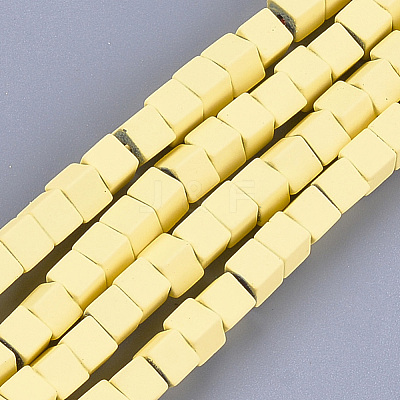Spray Painted Non-magnetic Synthetic Hematite Beads Strands G-T116-22-02-1