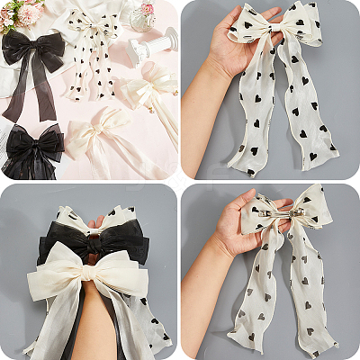 5Pcs 5 Colors Cloth Bowknot Hair Barrettes PHAR-SP0001-15-1
