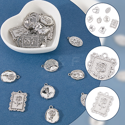 32Pcs 8 Styles Alloy Pendants FIND-SC0022-88-1