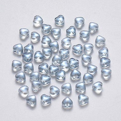 Transparent Spray Painted Glass Beads GLAA-R211-02-D04-1