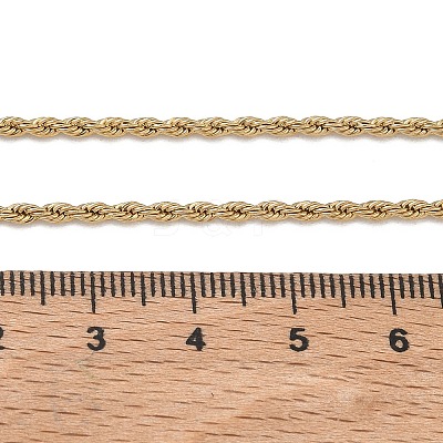 10Pcs 2MM 304 Stainless Steel Rope Chain Necklaces NJEW-G203-08G-1