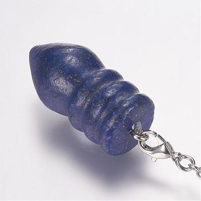 Natural Dyed Lapis Lazuli Pointed Dowsing Pendulums G-E338-07G-1