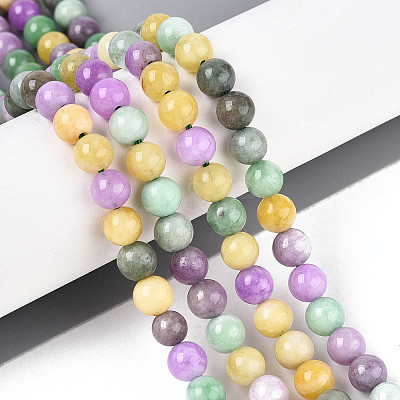 Dyed Natural Quartz Beads Strands G-T139-6mm-94-1