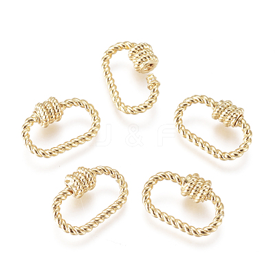 Brass Screw Carabiner Lock Charm KK-D159-12G-1