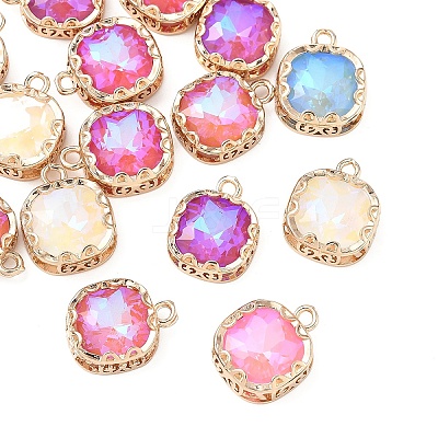 15Pcs Square K9 Glass Charms GLAA-YW0004-61-1