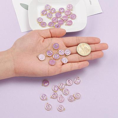 2 Sets 2 Styles Golden Plated Alloy Enamel Charms ENAM-YW0001-28B-1
