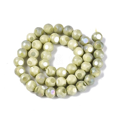 Ombre Effect Dyed Electroplate Opaque Glass Beads Strands EGLA-Q130-01A-10-1
