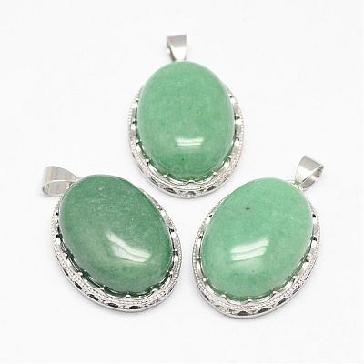 Natural Green Aventurine Pendants G-D851-41-1