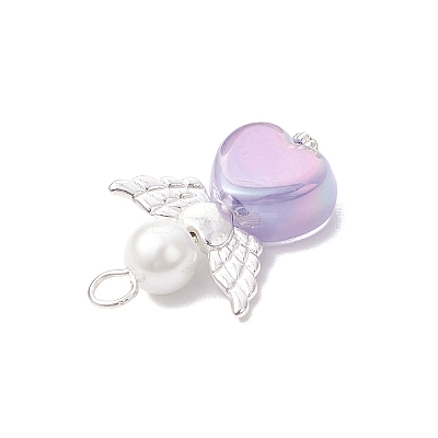 Alloy Acrylic Angel Pendants PALLOY-JF04138-1