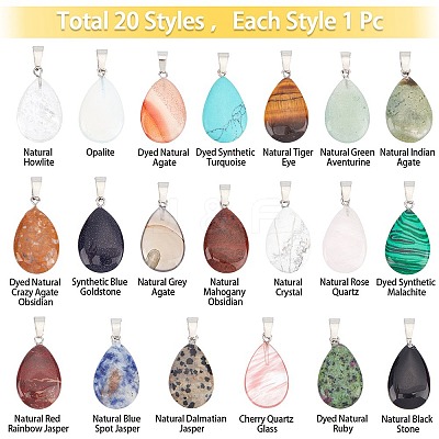 DIY Teardrop Pendant Necklaces Making Kits DIY-SC0001-33-1