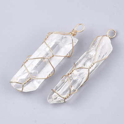 Natural Quartz Crystal Big Pendants G-S344-55-1