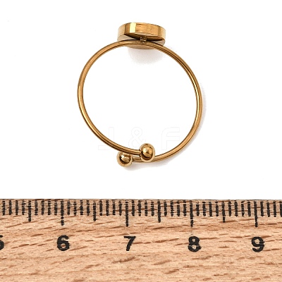 Flat Round 304 Stainless Steel Open Cuff Bangle Makings with Bezel Tray SA-CBABF3F-04G-05-1