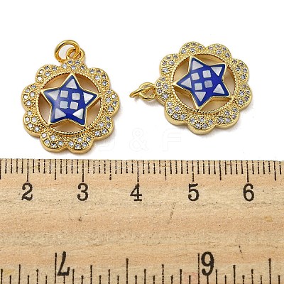 Brass Micro Pave Cubic Zirconia Pendants KK-H457-02G-01-1