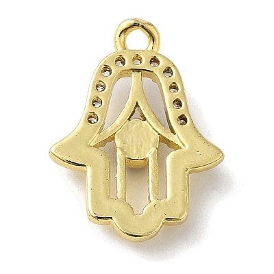 Rack Plating Brass Micro Pave Cubic Zirconia Pendants KK-F854-12G-1