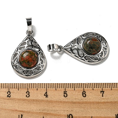 Natural Unakite Pendants G-Q158-05P-25-1