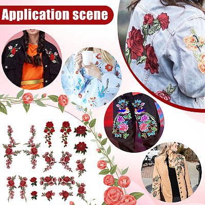 9 Styles Computerized Embroidery Cloth Self Adhesive Patches PATC-FG0002-39-1