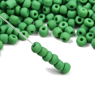 Frosted Opaque 6/0 Glass Seed Beads SEED-R029-4mm-A10-1