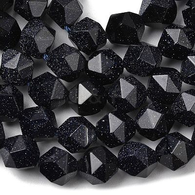 Synthetic Blue Goldstone Beads Strands G-Z119-A24-02-1