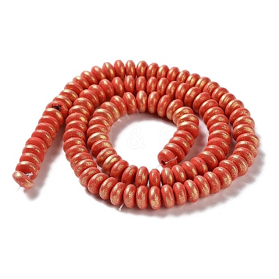 Spray Painted Handmade Polymer Clay Beads Strands CLAY-F004-B-1