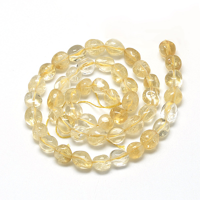 Heated Natural Citrine Beads Strands X-G-R445-8x10-16-1