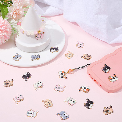 28Pcs 7 Colors Printed Alloy Pendants FIND-BM0001-01-1