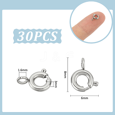 30Pcs 316 Stainless Steel Spring Ring Clasps FIND-UN0016-21-1