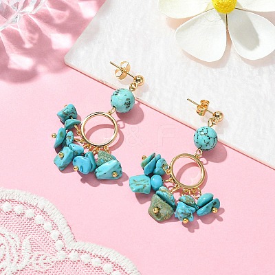 Golden Brass Ring Chandelier Earrings EJEW-TA00289-04-1