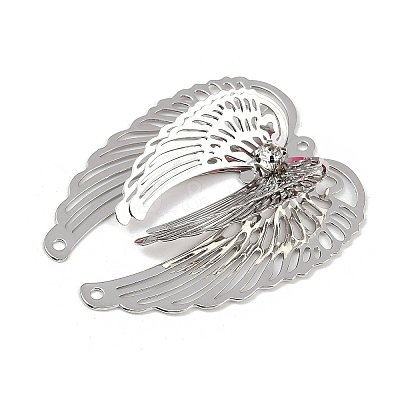 Brass Crystal Rhinestone 3D Hollow Angel Wings Chandelier Component Links KK-A261-05P-1