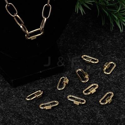Brass Screw Carabiner Lock Charms KK-T047-08-1
