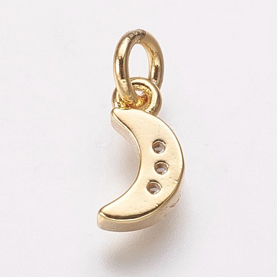 Brass Cubic Zirconia Pendants KK-P134-15G-1