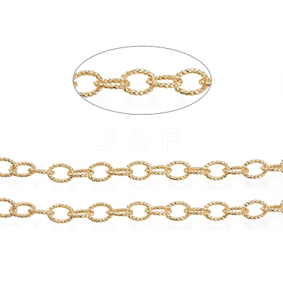 3.28 Feet Brass Textured Cable Chains X-CHC-K010-02G-1