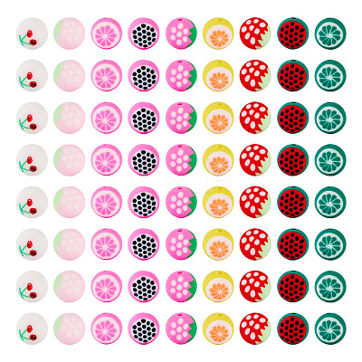 180Pcs 9 Colors Fruits Theme Handmade Polymer Clay Beads CLAY-TA0001-94-1