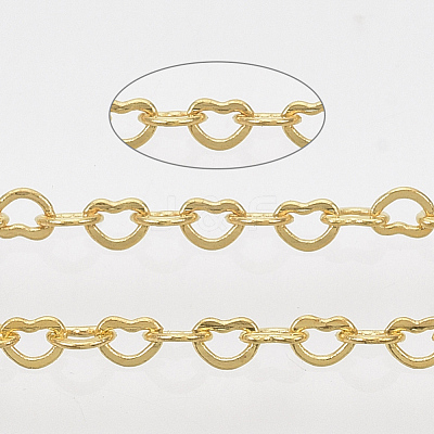 Soldered Brass Heart Chains CHC-T008-03G-1