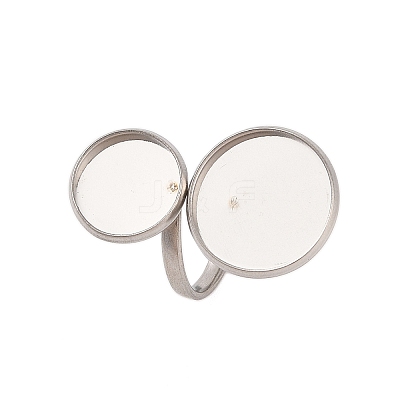 Non-Tarnish 304 Stainless Steel Open Cuff Ring Findings STAS-E124-05N-P-1